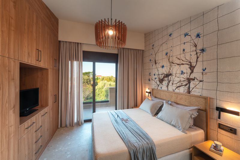 Bedroom 1 with balcony at Villa Irianna, Rhodes