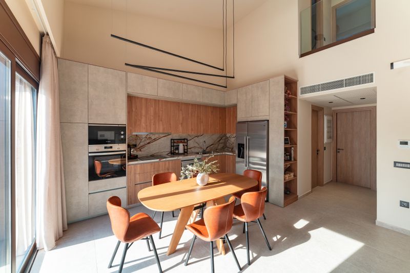 Second view of the fully equipped kitchen at Villa Irianna, Rhodes
