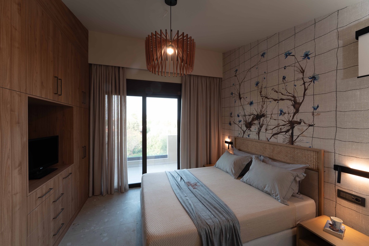 Comfortable bedroom with balcony